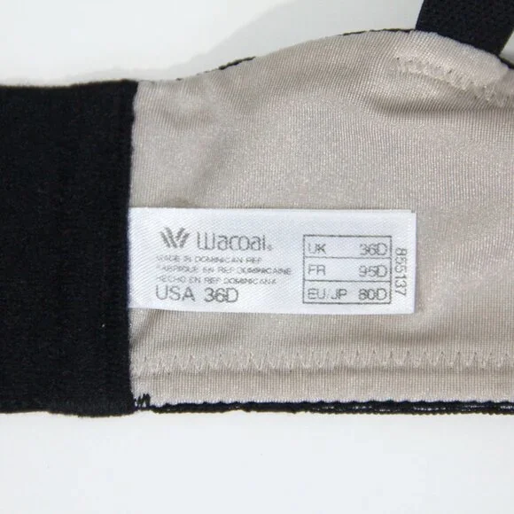 Wacoal So Sleek Full Figure Bra 36D Women Underwire Black 855137 - Picture 7 of 9